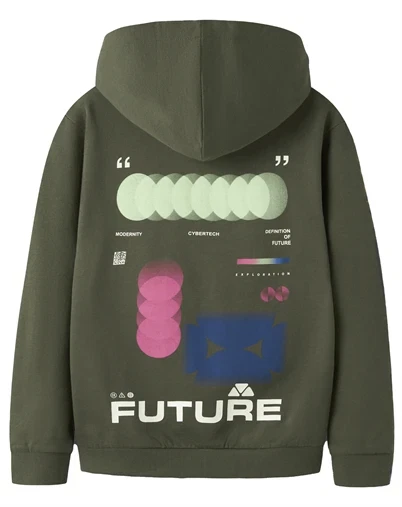 Name It - NKMNigo Sweat Hoodie - Olive Night